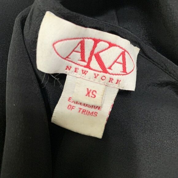 AKA New York Designer 100% Silk Solid Black Tank Wide Leg Jumpsuit Romper Xs - Picture 7 of 8